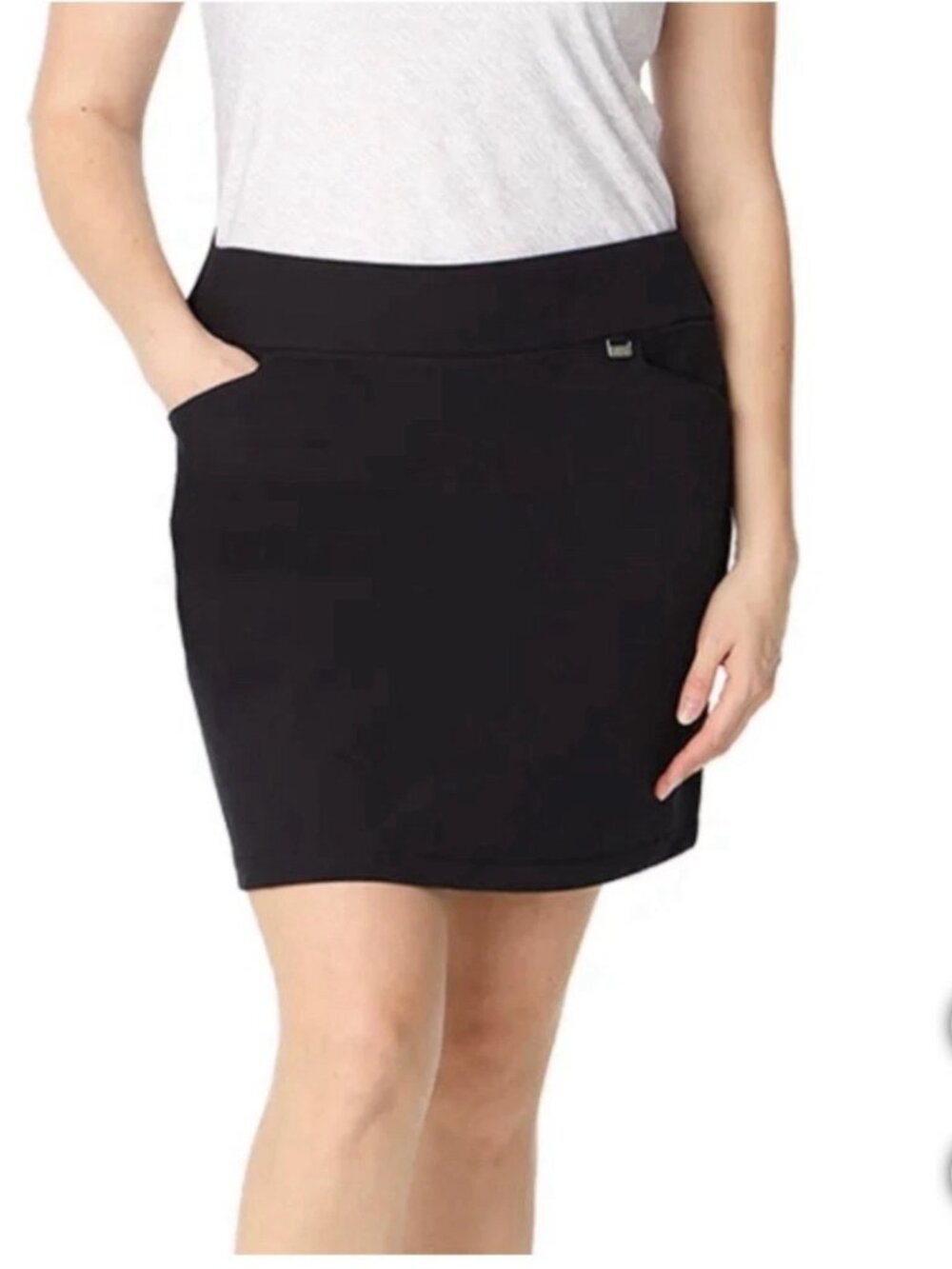 Greg Norman Collection Black Mini Golf Pickleball Play Dry Skort Skirt - Medium